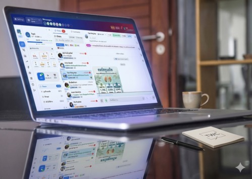 หน้าจอ FastDee บนโน้ตบุ๊กสำหรับรวมแชทและวิเคราะห์ลูกค้า